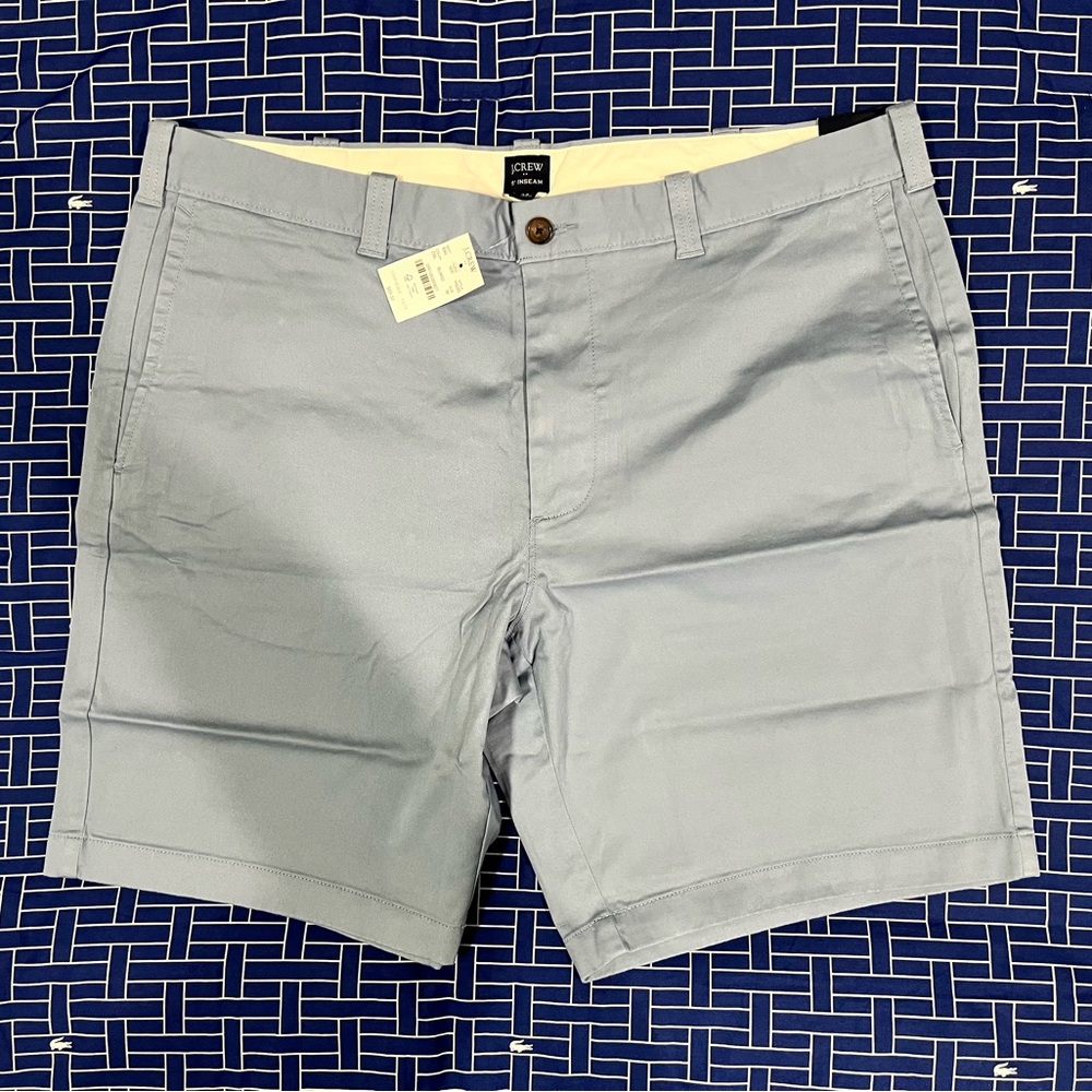 J. Crew Light Blue Flat Front Shorts Size 38 9 Inch Inseam